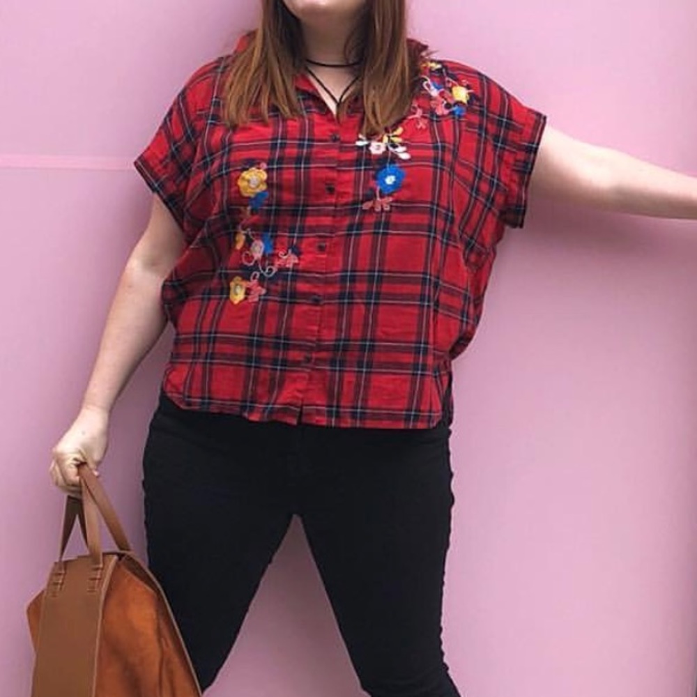 Madewell Embroidered Central Shirt in Dahl Plaid